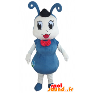 Mascotte de fourmi, d'insecte bleu et blanc - MASFR23155 - Mascottes Fourmi