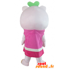 Pink bamse maskot med kjole - Spotsound maskot kostume