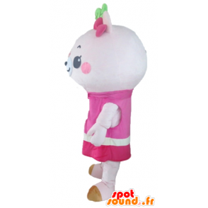 Pink bamse maskot med kjole - Spotsound maskot kostume