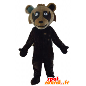 Brown orsacchiotto mascotte, bicolore, gigante - MASFR23158 - Mascotte orso