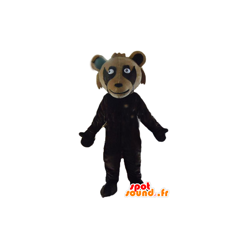 Brun nallebjörnmaskot, tvåfärgad, jätte - Spotsound maskot