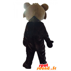 Brown teddy mascot, bicolor, giant - MASFR23158 - Bear mascot