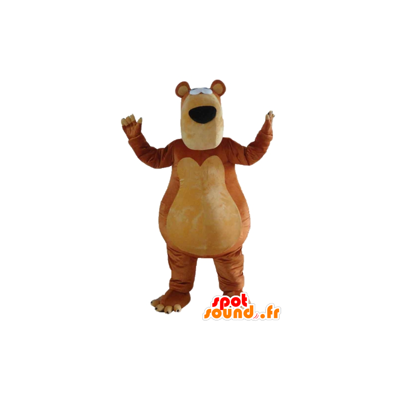 Mascot brown and beige bears, plump and very funny - MASFR23159 - Bear mascot