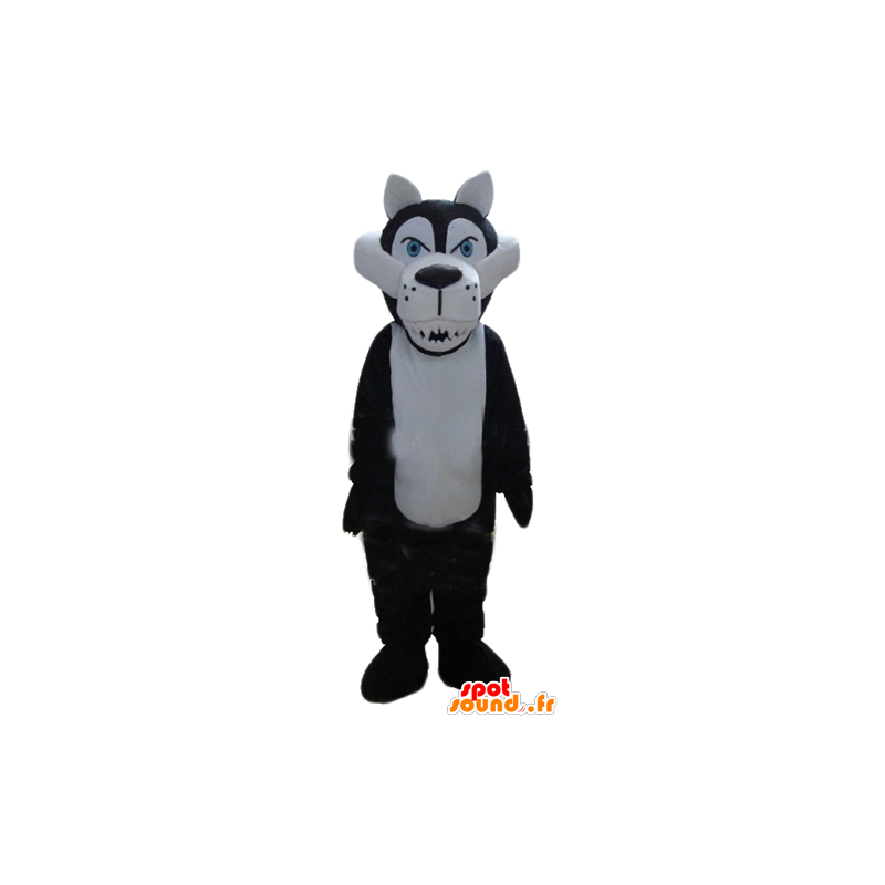 Mascot lobo branco e preto, o feroz - MASFR23160 - lobo Mascotes