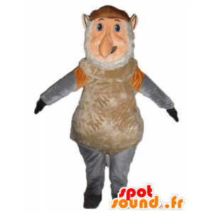 Πίθηκος μασκότ gnome καφέ, ροζ και γκρι - Μασκότ μαϊμού - MASFR23161 - SpotSound.fr