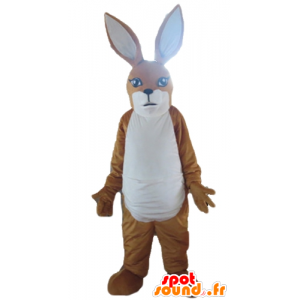 Brun og hvid kænguru maskot, kanin - Spotsound maskot kostume