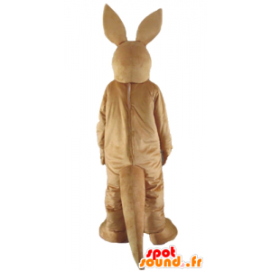 Mascotte de kangourou marron et blanc, de lapin - MASFR23163 - Mascottes Kangourou