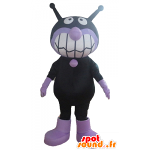 Mascotte de chat noir et violet, de mouche, d'extra-terrestre - MASFR23164 - Mascottes de chat