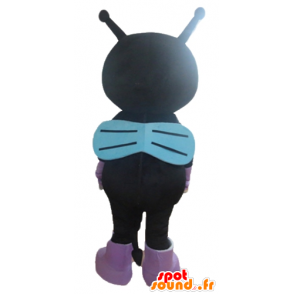 Black and purple cat mascot, fly, extraterrestrial - MASFR23164 - Cat mascots