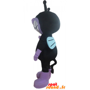 Black and purple cat mascot, fly, extraterrestrial - MASFR23164 - Cat mascots