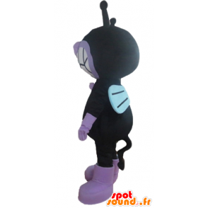 Preto e roxo mascote gato, voar, extraterrestre - MASFR23164 - Mascotes gato