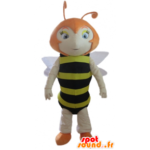 Mascot abelha vermelho, listrado preto e amarelo - MASFR23165 - Bee Mascot