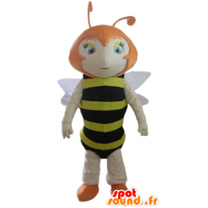 Mascot red bee, stripete sort og gul - MASFR23165 - Bee Mascot
