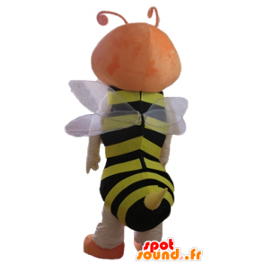 Mascot red bee, stripete sort og gul - MASFR23165 - Bee Mascot