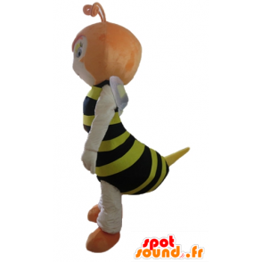 Mascot abelha vermelho, listrado preto e amarelo - MASFR23165 - Bee Mascot