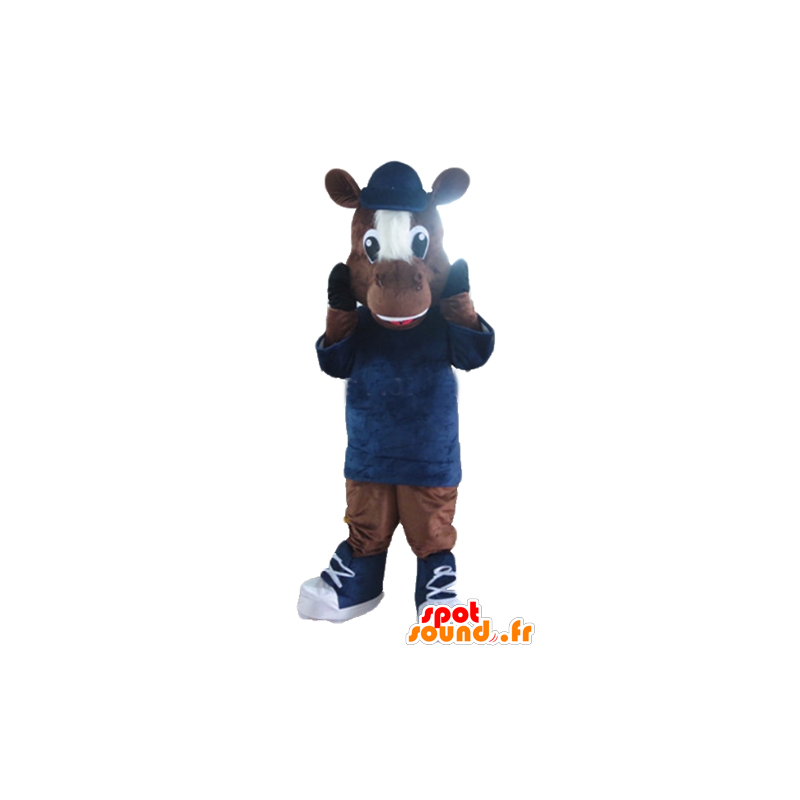 Paard mascotte, bruin en wit veulen - MASFR23166 - Horse mascottes