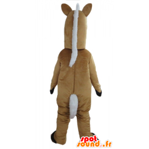 La mascota de color marrón y blanco caballo, gigante y sonriente - MASFR23167 - Caballo de mascotas