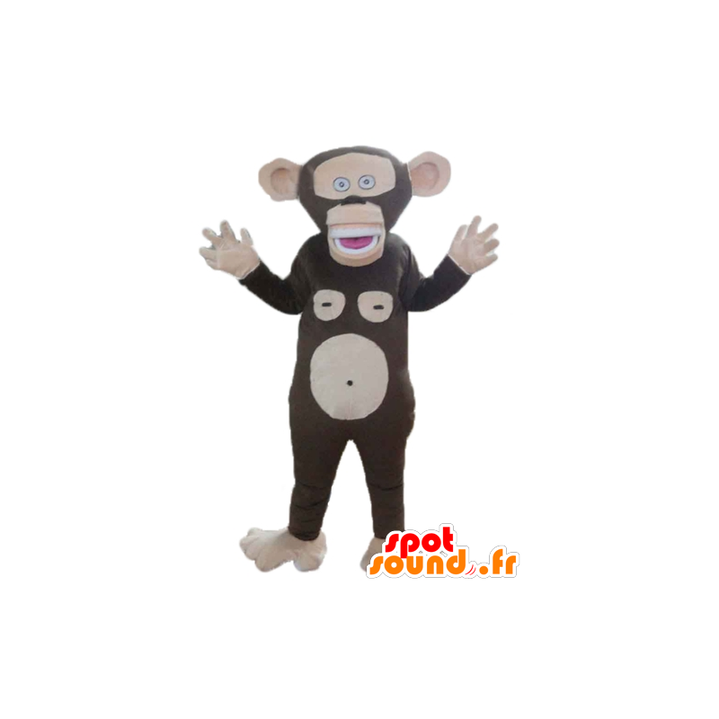 Monkey mascot brown and pink, very funny - MASFR23173 - Mascots monkey