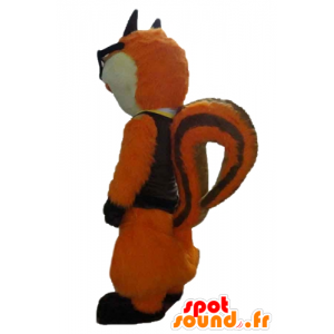 Kat mascotte, oranje en witte vos met een bril - MASFR23175 - Cat Mascottes