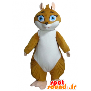 Marmot maskot, brun og hvid marsvin - Spotsound maskot kostume