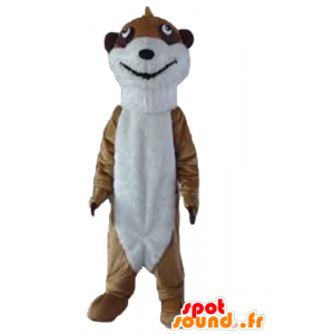 Mascotte de suricate marron et blanc, très réaliste - MASFR23177 - Animaux de la forêt