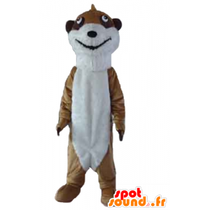 Maskot brun och vit surikat, mycket realistisk - Spotsound