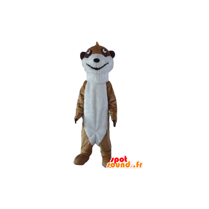 Mascot marrón y suricata blanco, muy realista - MASFR23177 - Animales del bosque