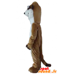 Maskotbrun og hvid meerkat, meget realistisk - Spotsound maskot
