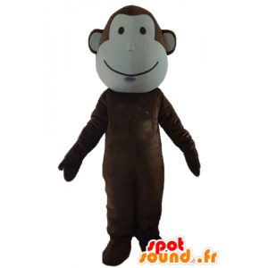 Braune und weiße Affe-Maskottchen, sehr nett - MASFR23179 - Maskottchen monkey