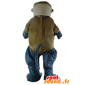 Bruine aap mascotte, grijs en wit, reuze - MASFR23183 - Monkey Mascottes