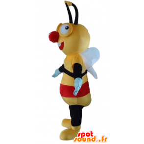 Amarillo mascota de abeja, negro y rojo, muy alegre - MASFR23184 - Abeja de mascotas