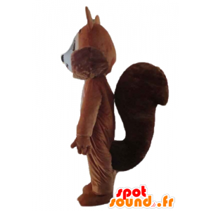 Mascot brun og hvit ekorn, myk og hårete - MASFR23186 - Maskoter Squirrel