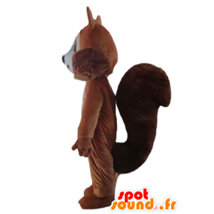 Mascotte d'écureuil marron et blanc, doux et poilu - MASFR23186 - Mascottes Ecureuil