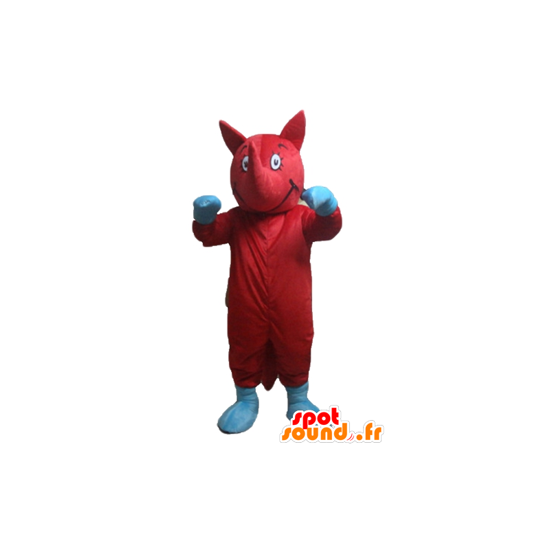 Mascotte rouge et bleu, d'animal, de créature atypique - MASFR23187 - Mascottes Personnages célèbres