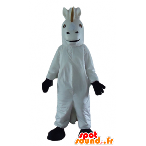 Unicorn mascot, white and black horse - MASFR23188 - Mascots horse