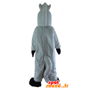 Unicorn maskot, hvid og sort hest - Spotsound maskot kostume