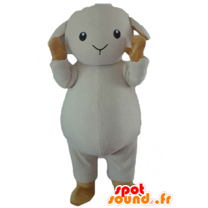 Mascot carneiro, cordeiro branco e castanho - MASFR23189 - Mascotes Sheep