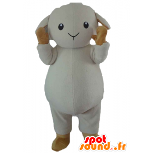 Mascot fårekjøtt, hvit lam og brun - MASFR23189 - sau Maskoter