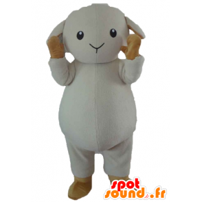 Mascot carneiro, cordeiro branco e castanho - MASFR23189 - Mascotes Sheep