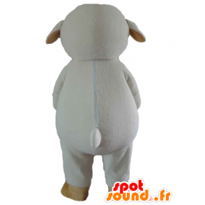 Mascot schaap, witte lam en bruine - MASFR23189 - schapen Mascottes