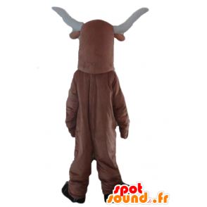 Bull mascotte, marrone e bufali bianco - MASFR23190 - Mascotte toro