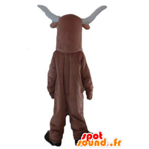 Bull maskot, brun och vit buffel - Spotsound maskot