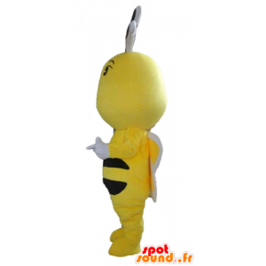 Żółta pszczoła maskotka, czarne i białe, słodkie i kolorowe - MASFR23192 - Bee Mascot