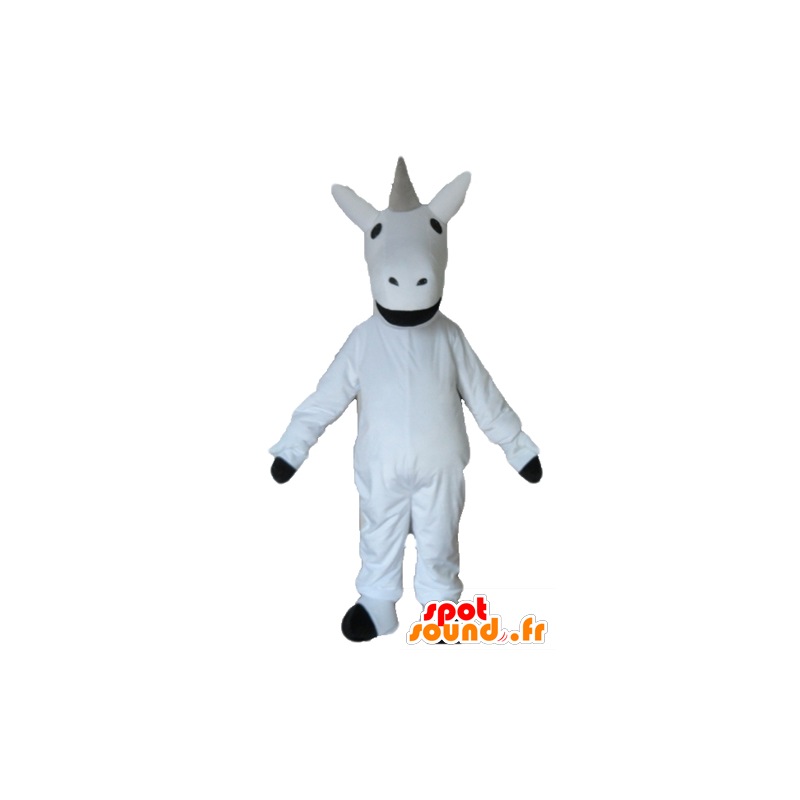 Mascot mooie witte en zwarte eenhoorn reus - MASFR23193 - uitgestorven dieren Mascottes