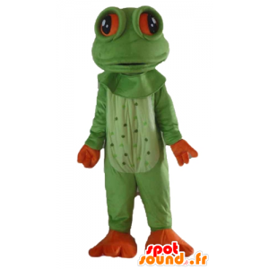 Mascot frog green and orange, very realistic - MASFR23194 - Animals of the forest