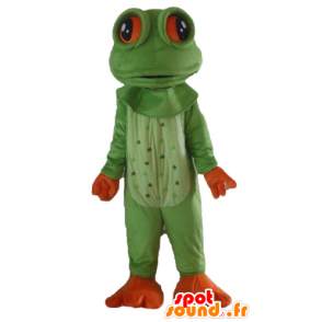 Mascot frog green and orange, very realistic - MASFR23194 - Animals of the forest