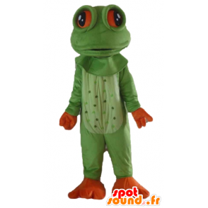 Maskotka zielona żaba i pomarańczowy, bardzo realistyczny - MASFR23194 - forest Animals
