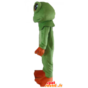 Mascot frog green and orange, very realistic - MASFR23194 - Animals of the forest