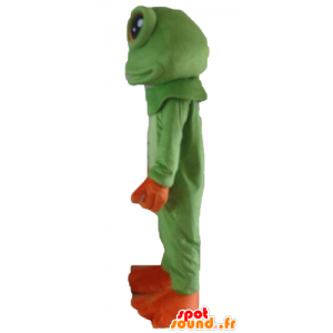 Mascot groene kikker en oranje, zeer realistisch - MASFR23194 - Forest Animals