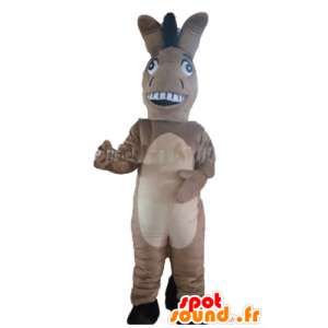 Grå æsel maskot, beige og sort, sød - Spotsound maskot kostume